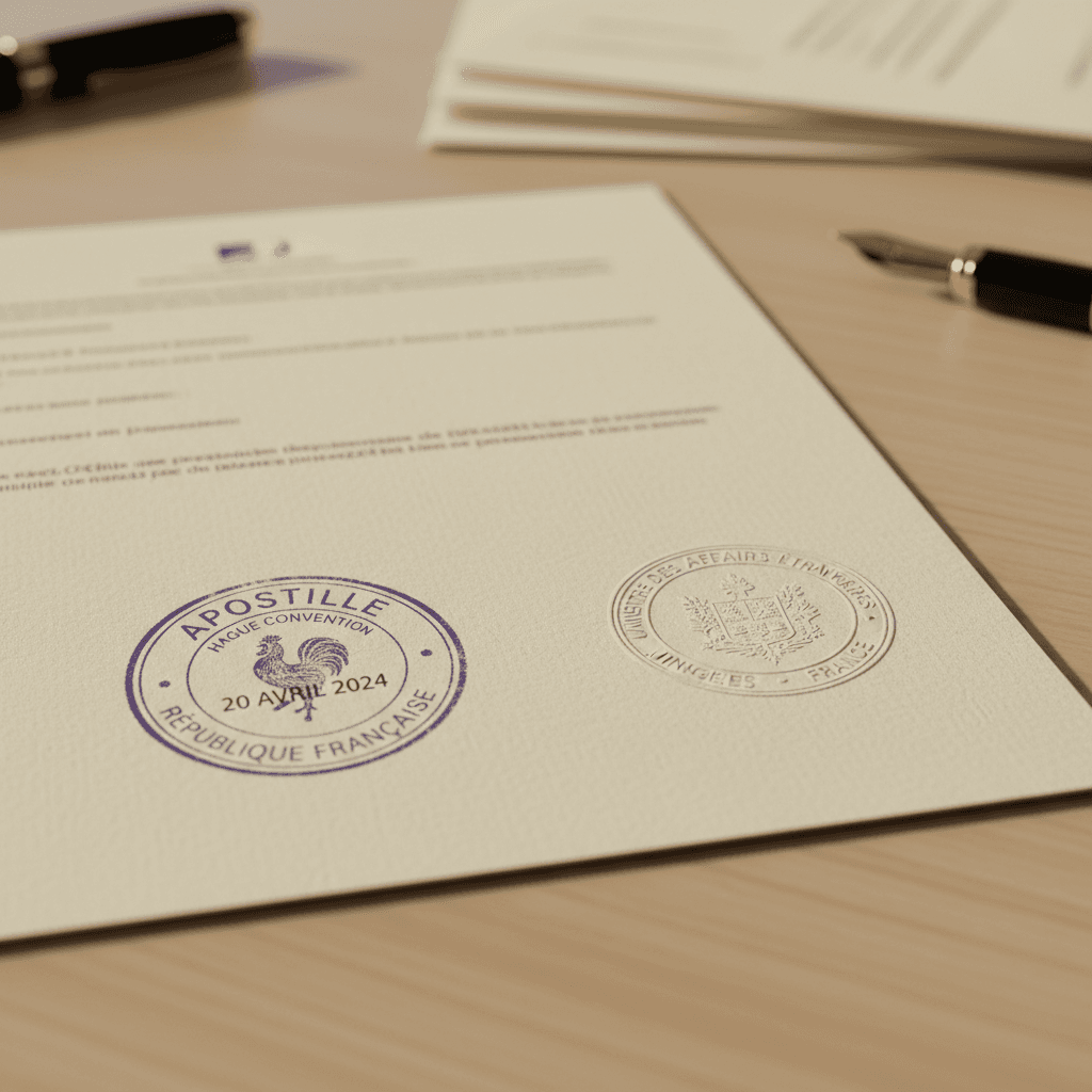 Documento con apostilla y sello oficial